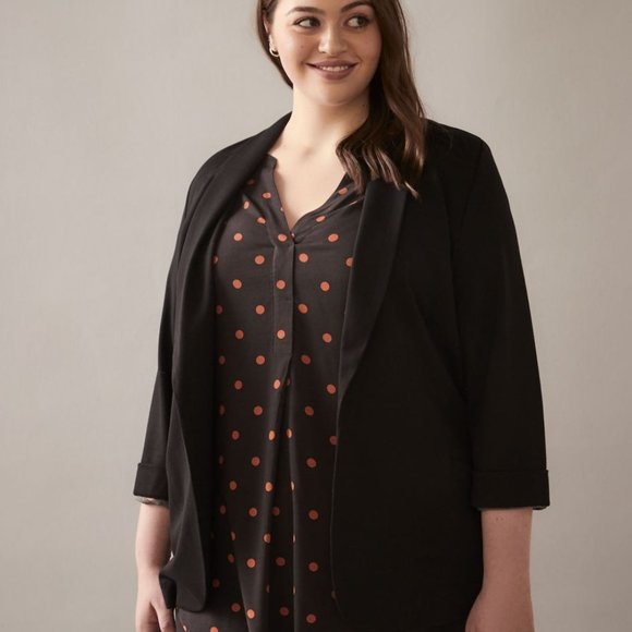 NWT Addition Elle Black Cuffed Sleeve Blazer - Picture 1 of 8